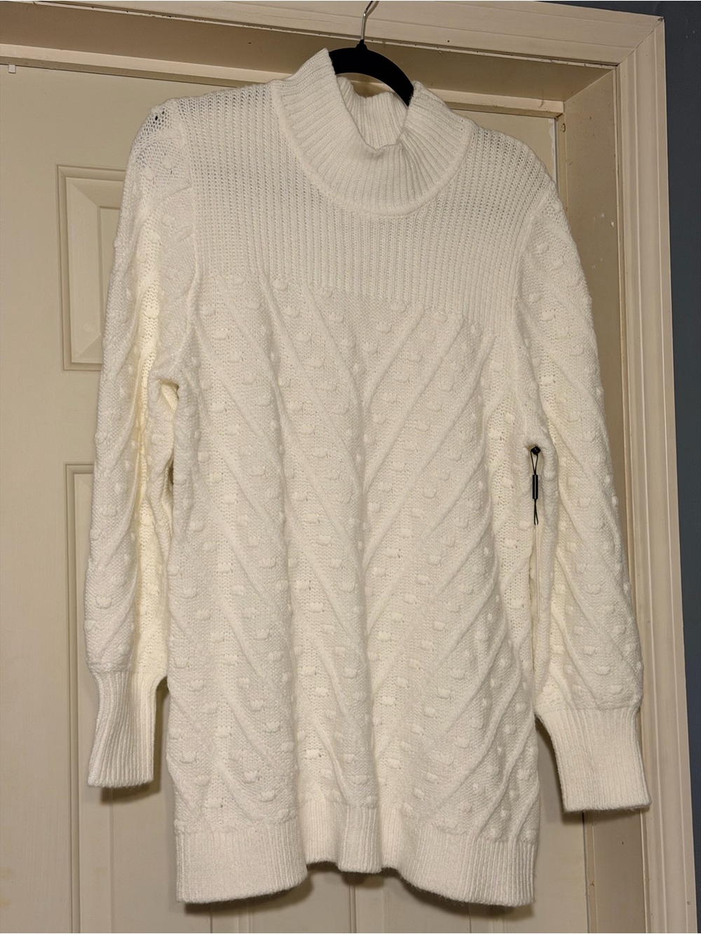 Calvin Klein Cream Cable Turtleneck Sweater